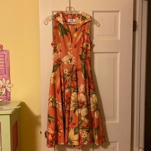 Vintage David Gregory peach floral sundress.